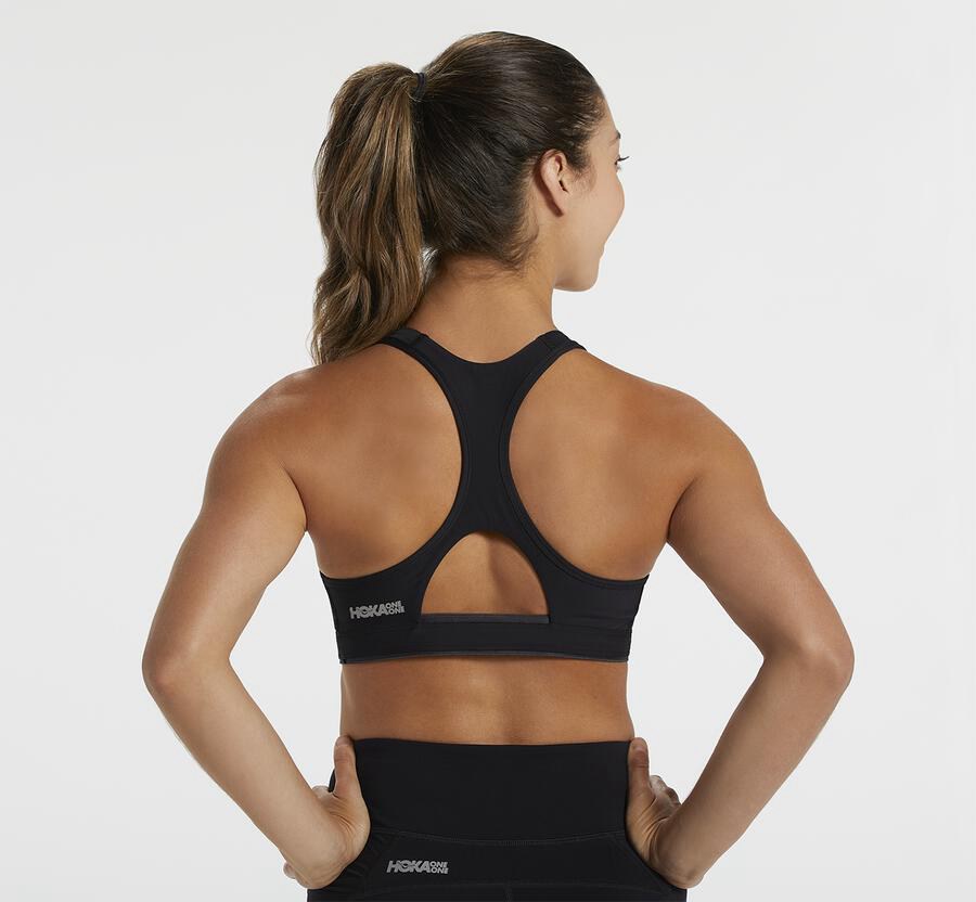 Hoka One One Womens Bra - Performance Sports - Black - BECF41286
